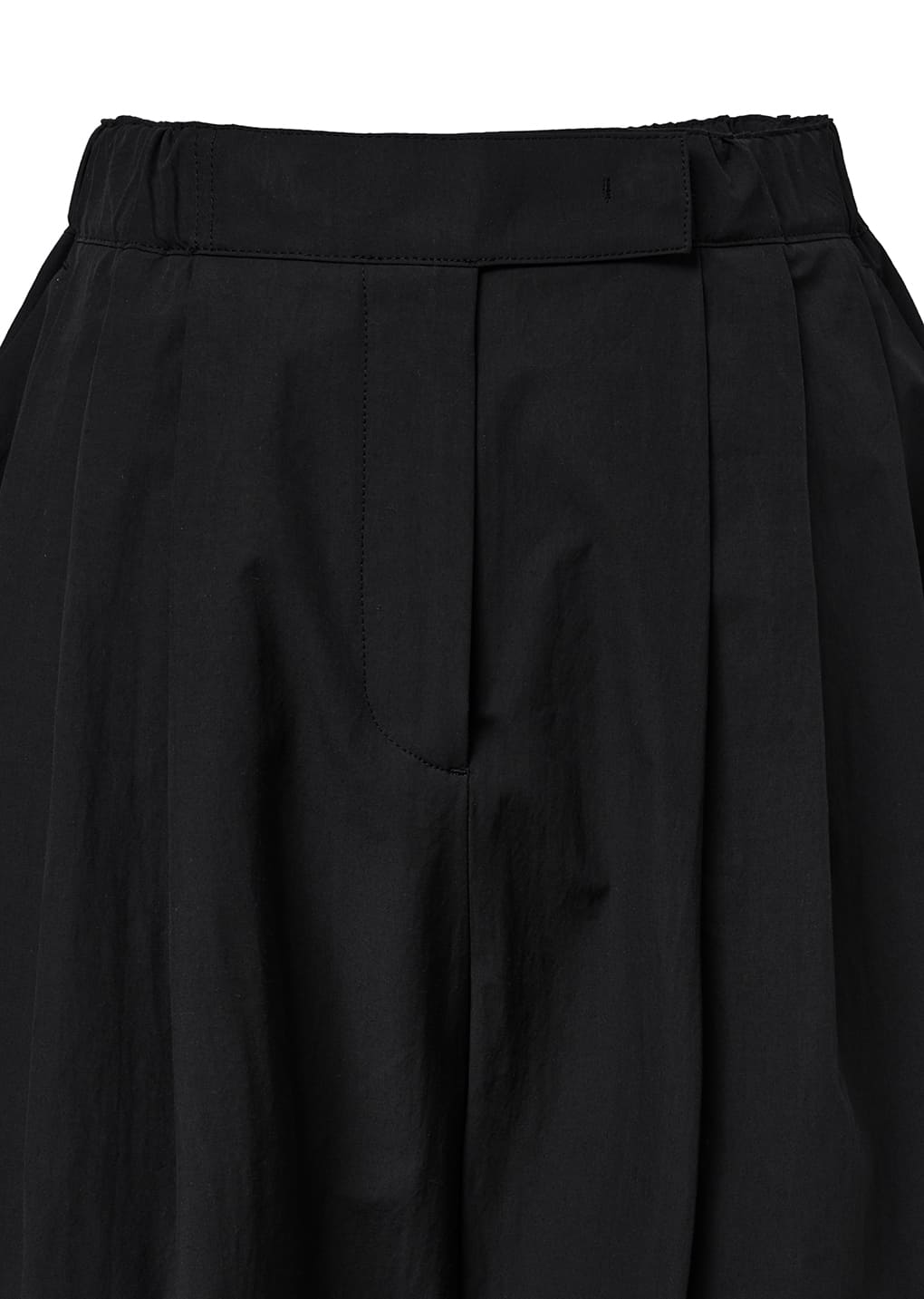 three tuck banding pants, black
