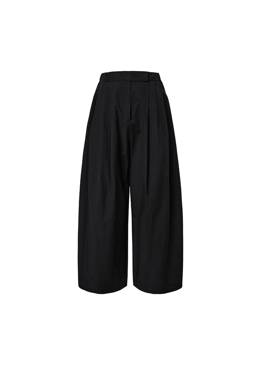 three tuck banding pants, black