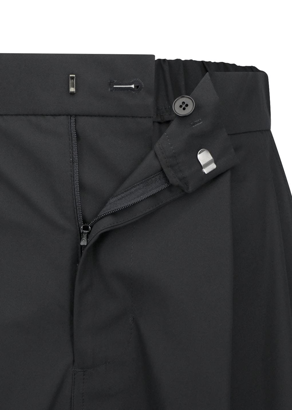 two tuck wide shorts, black