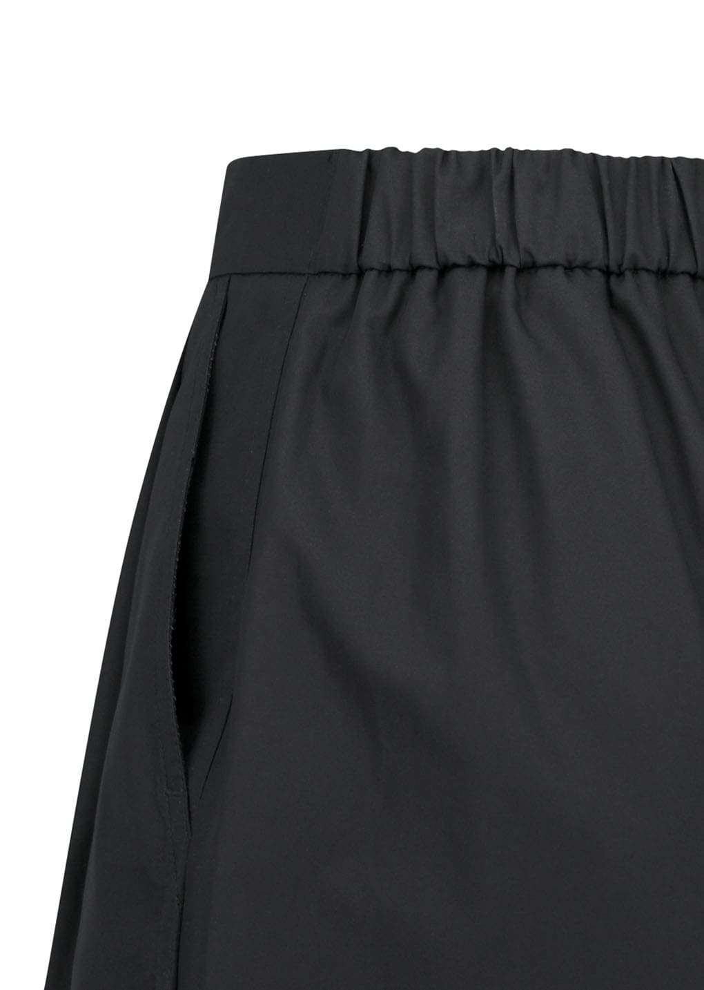 two tuck wide shorts, black
