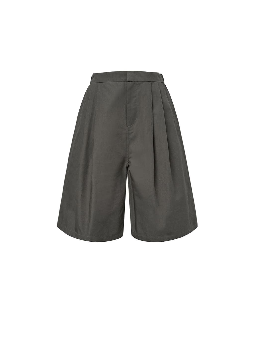 two tuck wide shorts, brown
