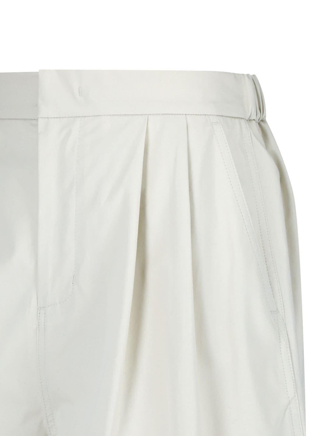 two tuck wide shorts, ivory