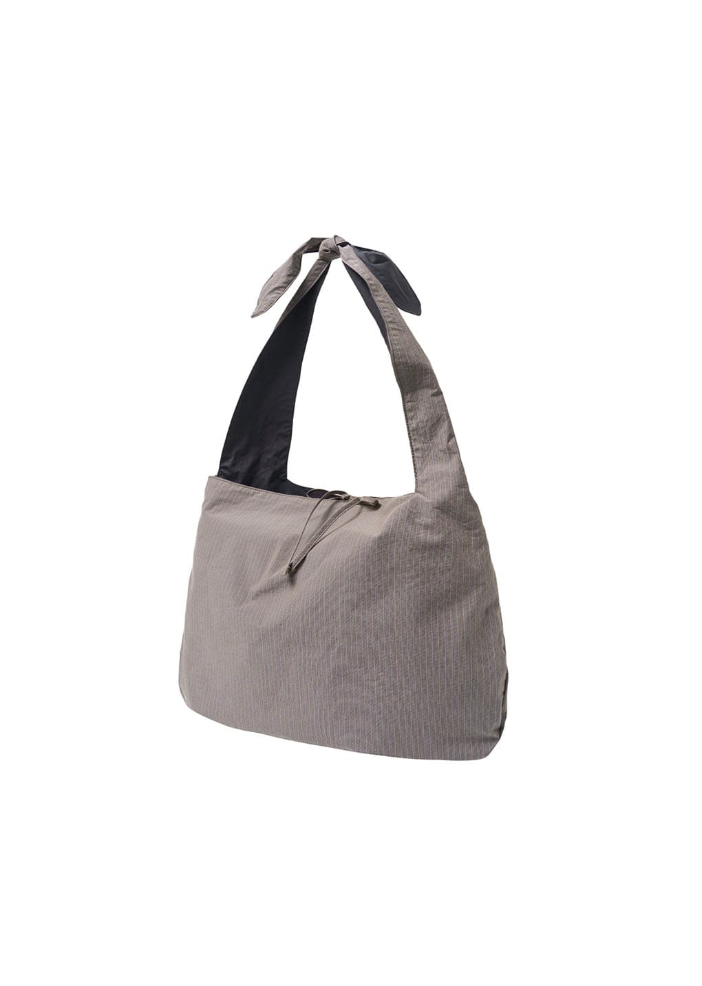stripe large shoulder bag, grey