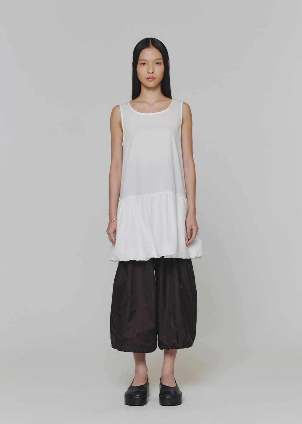 volume mini dress, white hover