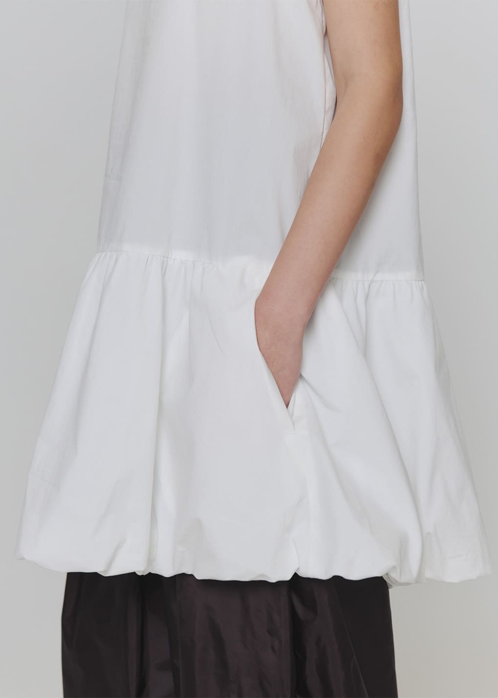 volume mini dress, white