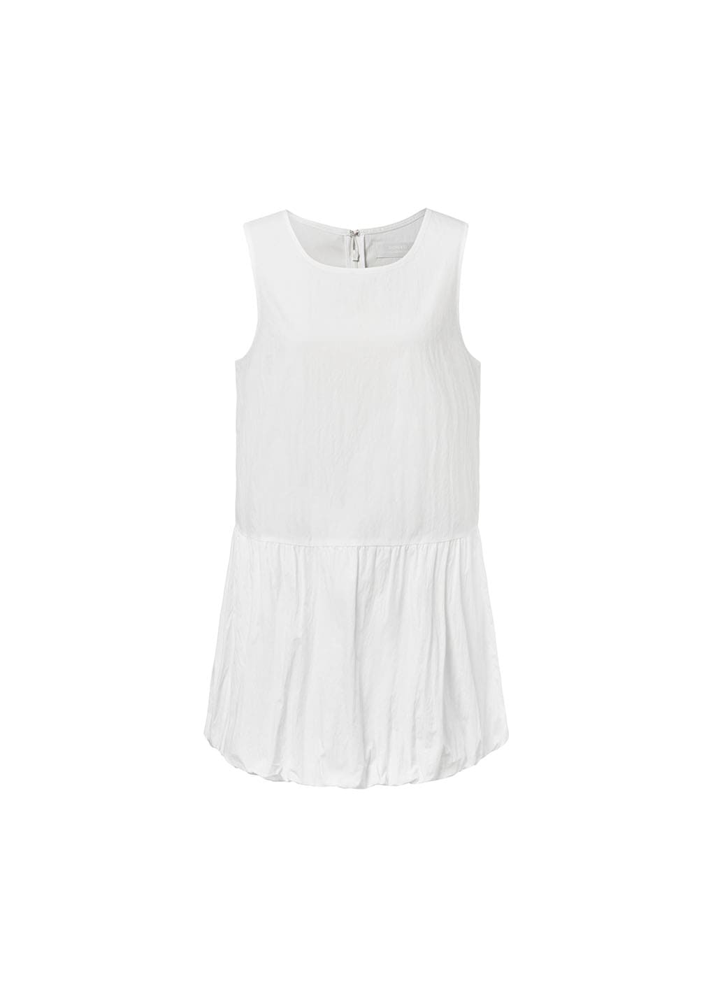 volume mini dress, white
