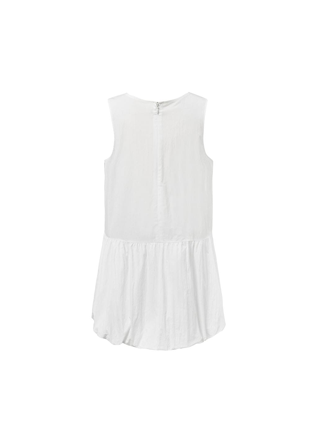 volume mini dress, white