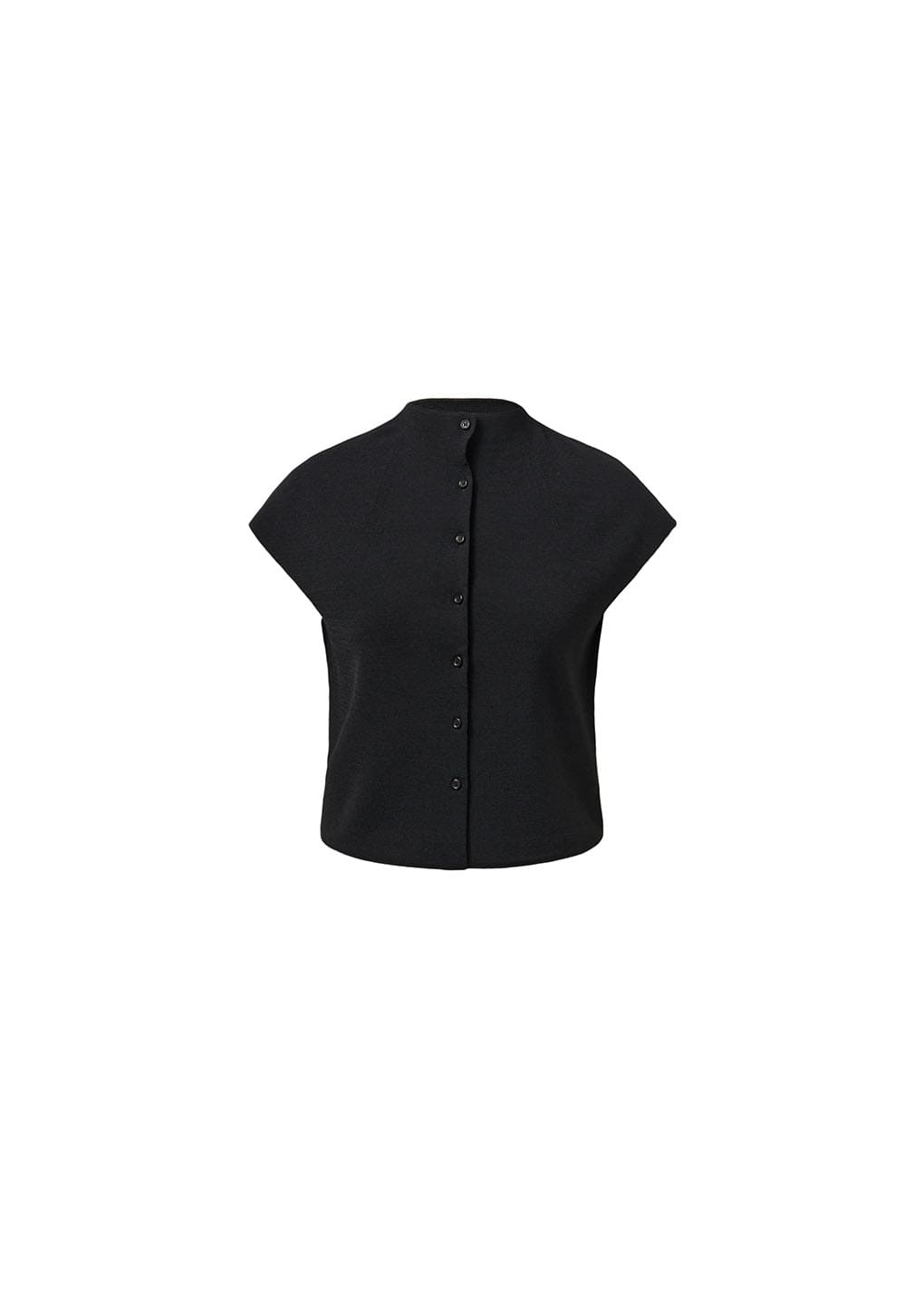 wholegarment cap sleeve cardigan, black