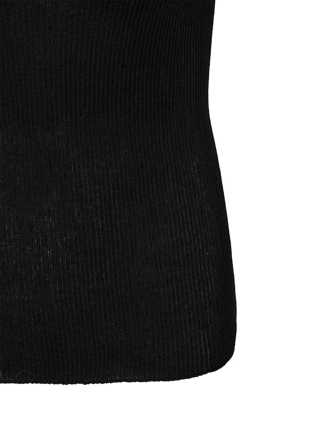 wholegarment cap sleeve knit top, black