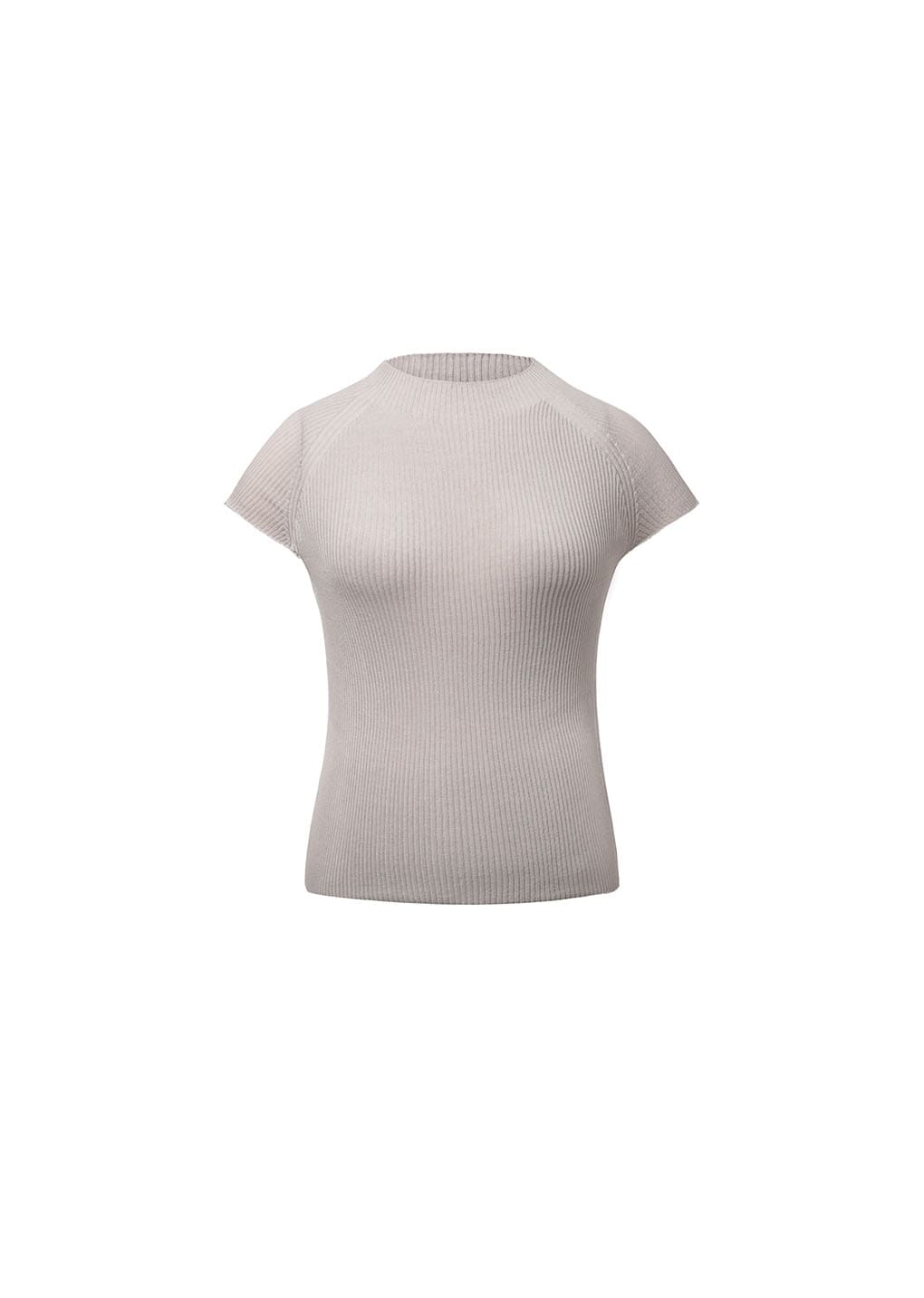 wholegarment cap sleeve knit top, grey