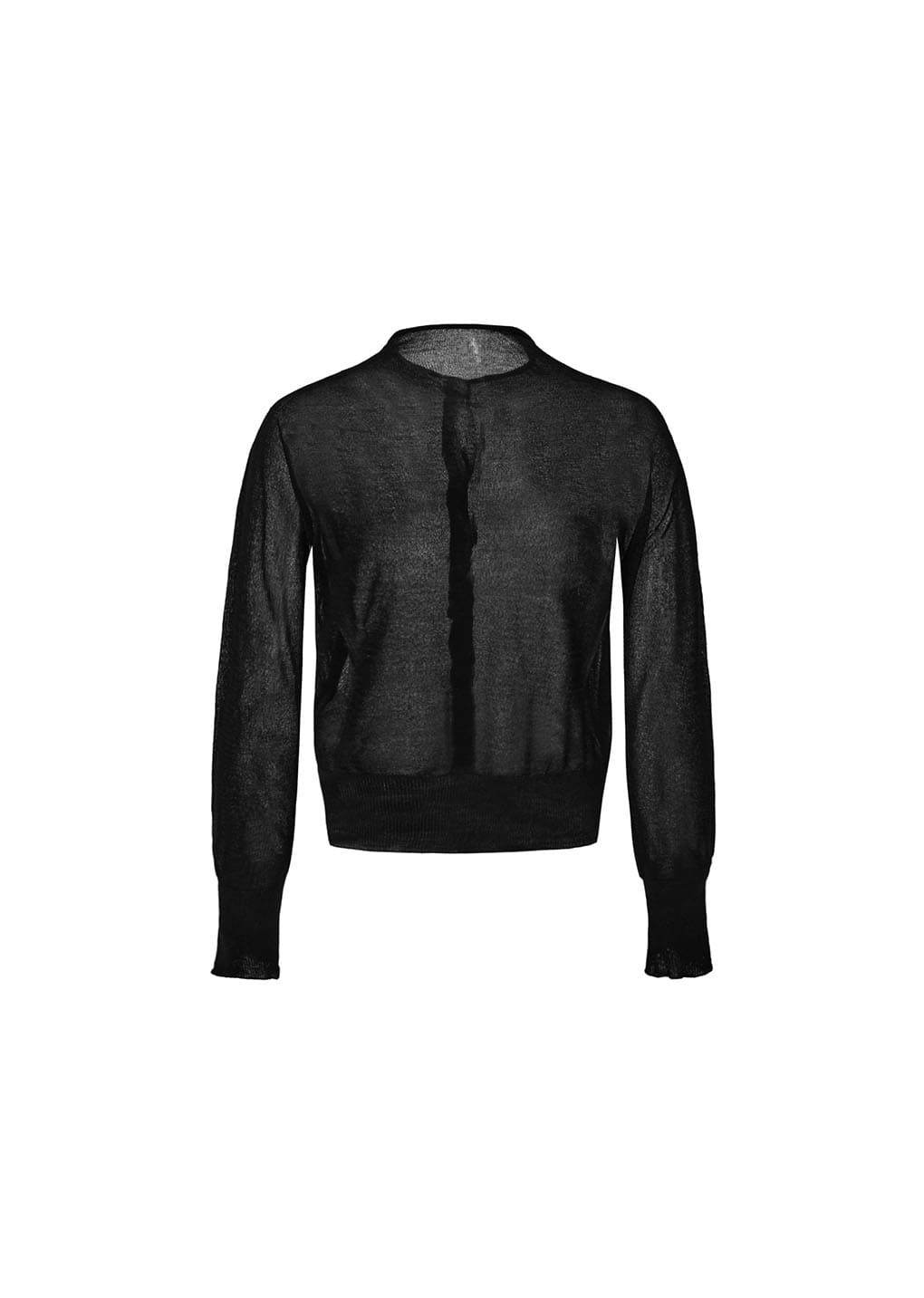wholegarment sheer cardigan, black