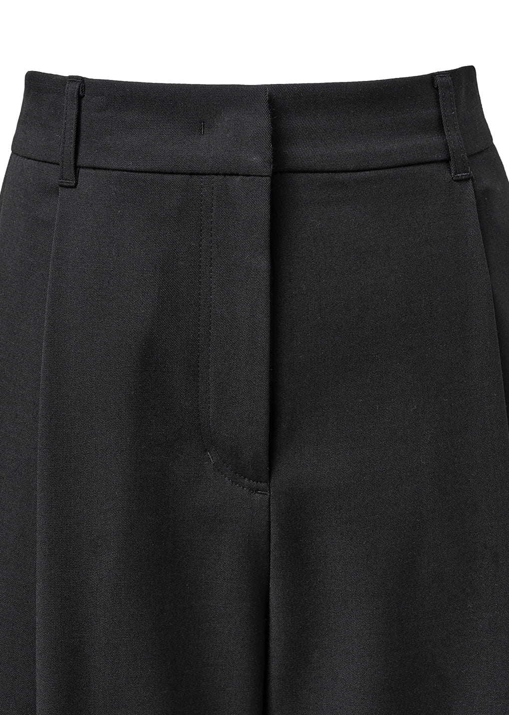 wide tuck pants, black
