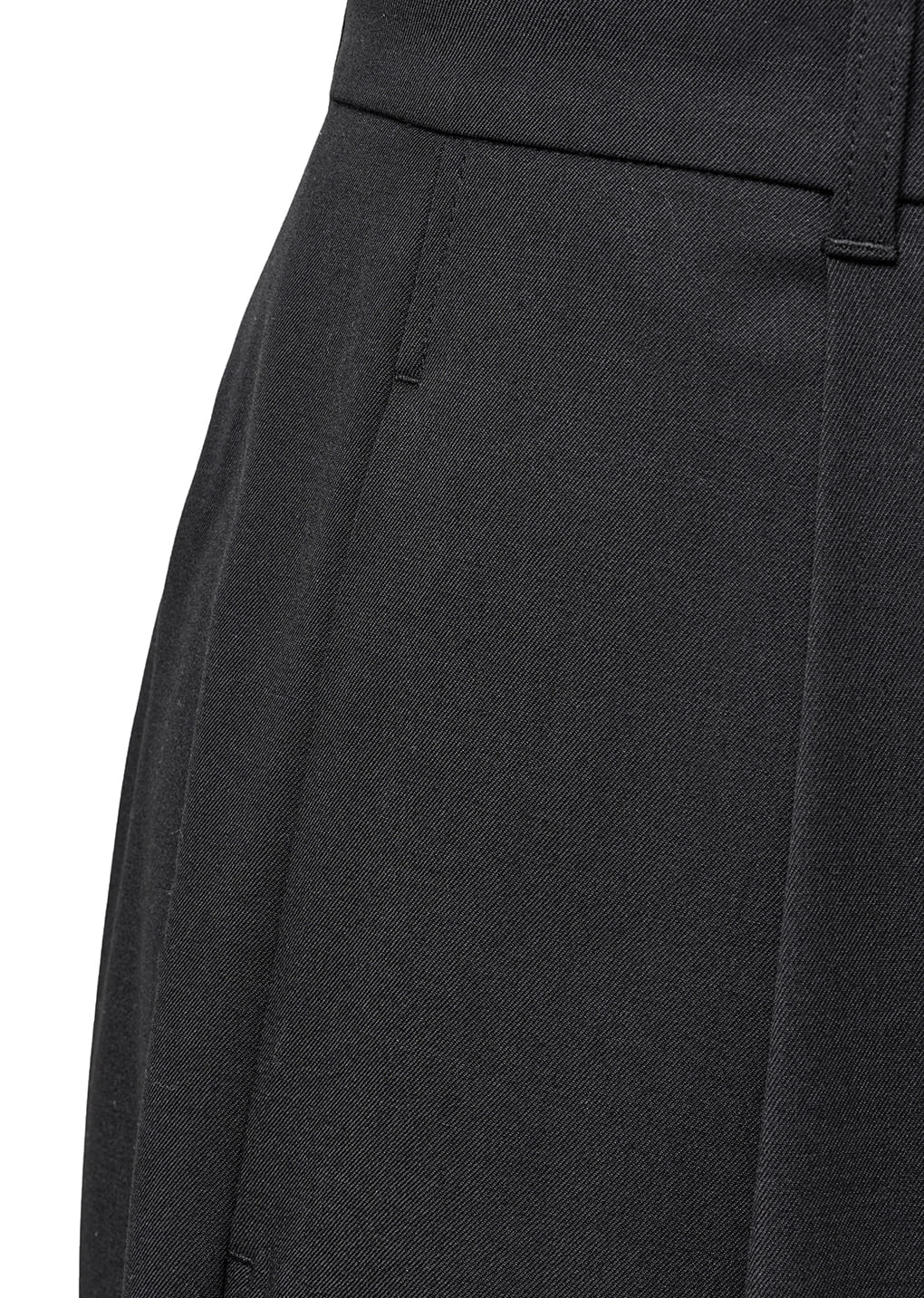 wide tuck pants, black