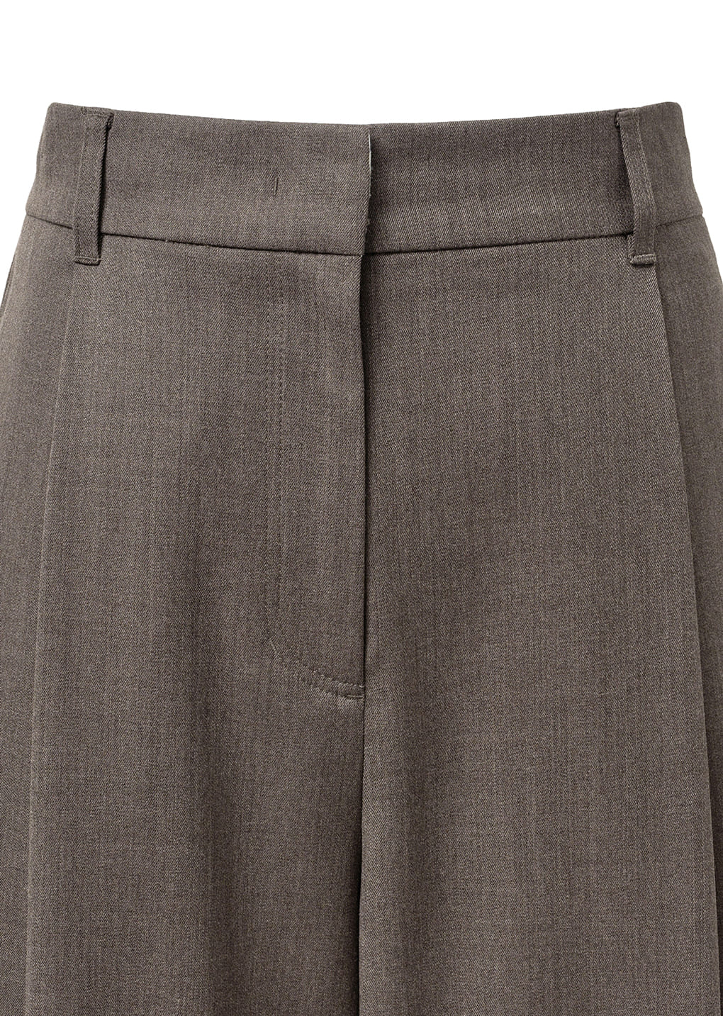 wide tuck pants, brown