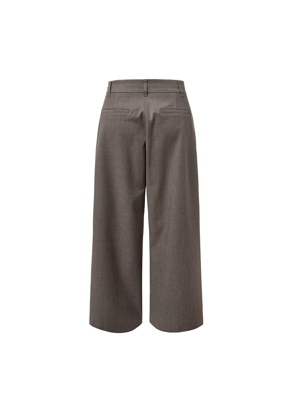 wide tuck pants, brown