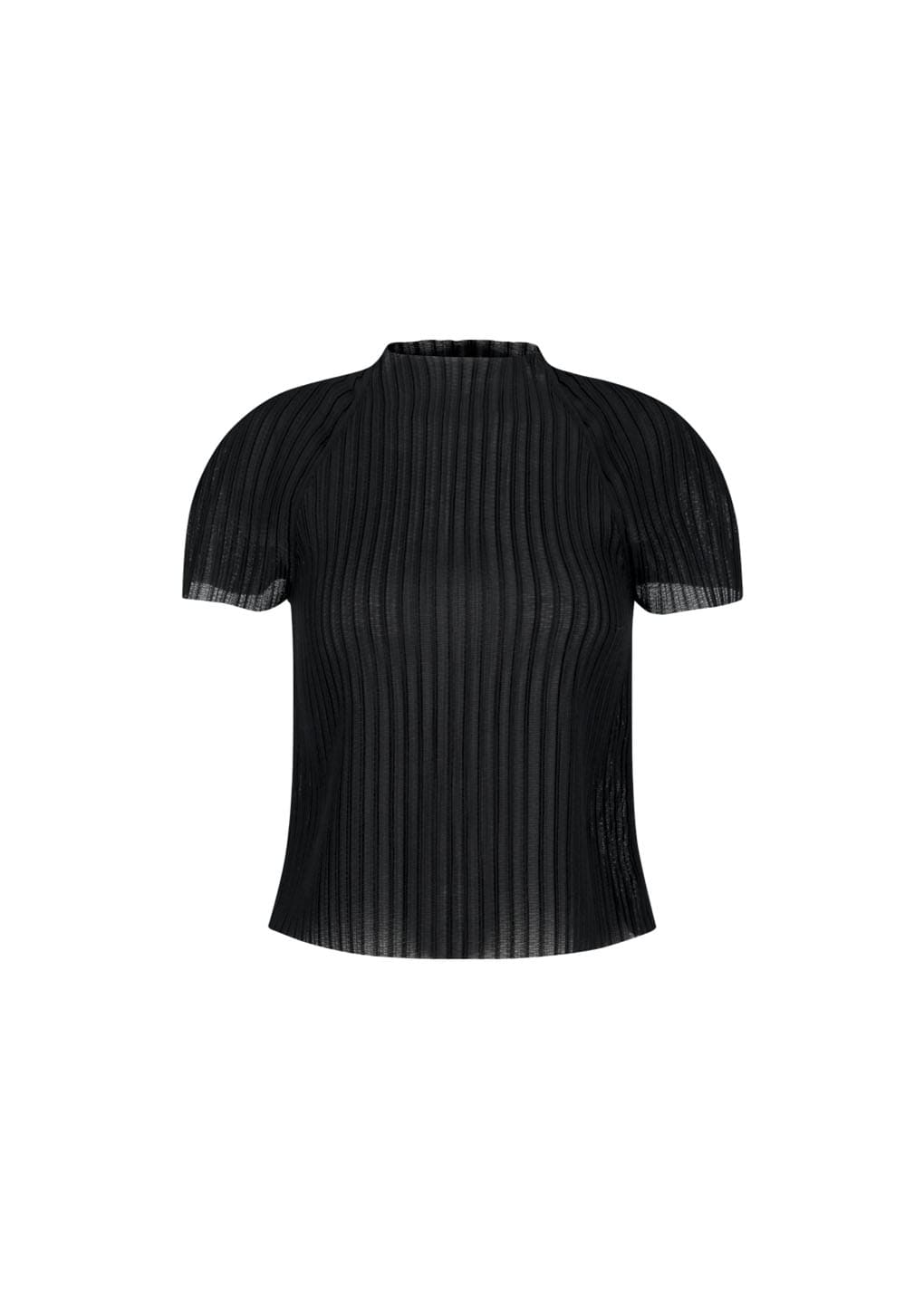 women's pleats raglan top, black