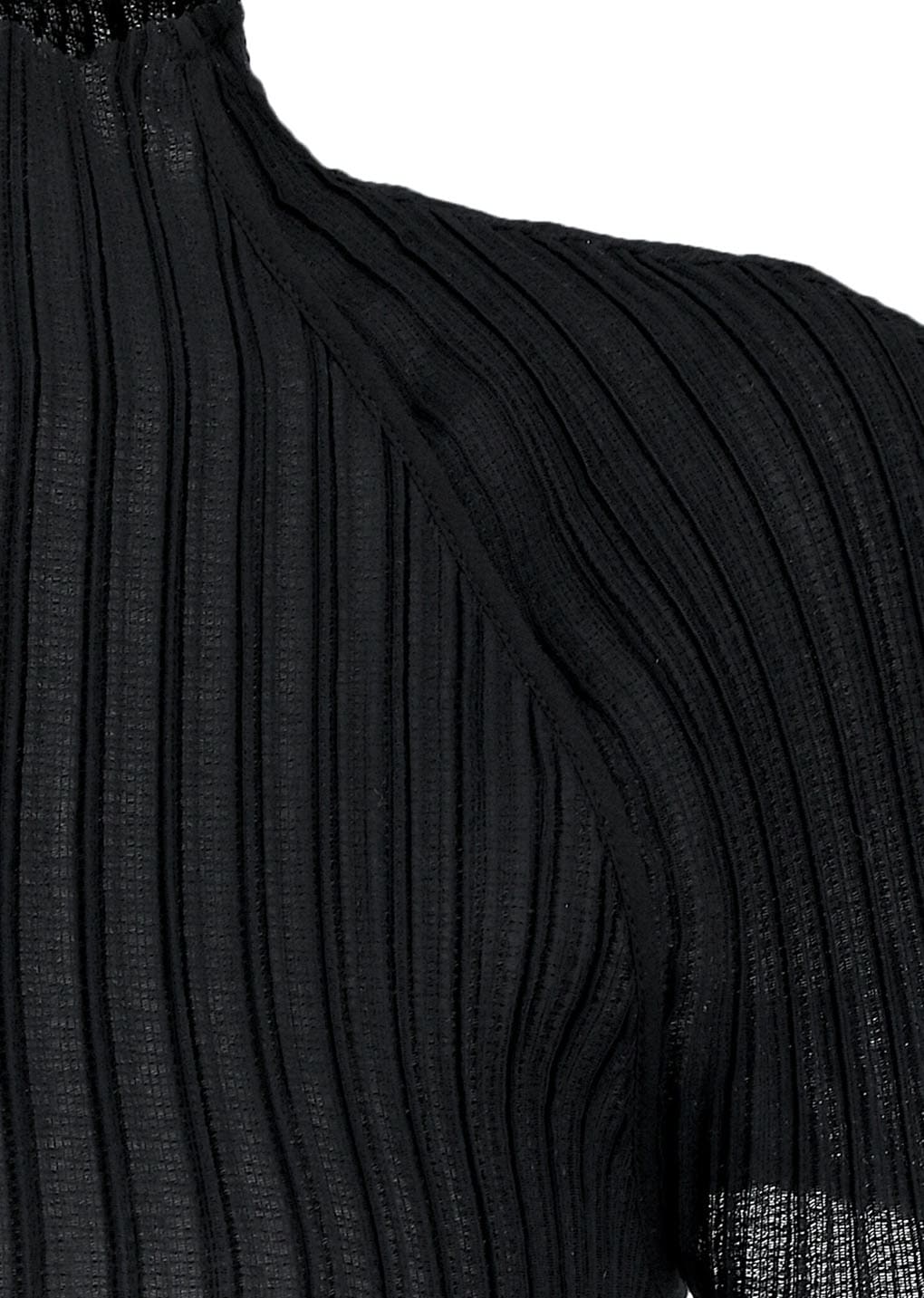 women's pleats raglan top, black