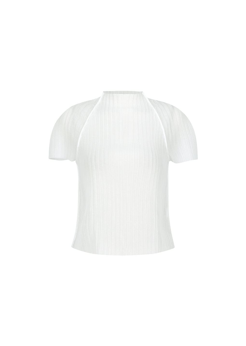 women's pleats raglan top, white