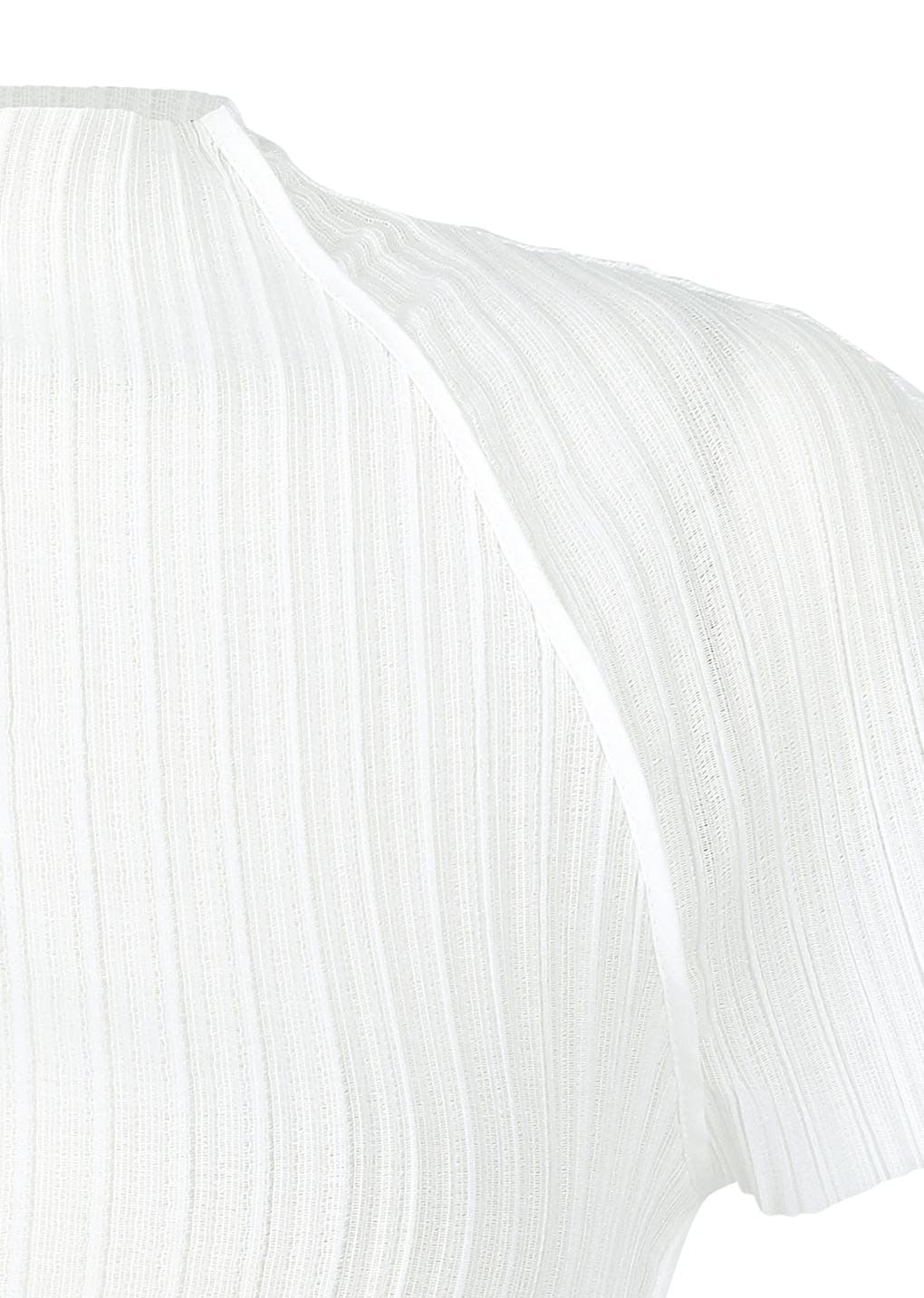 women's pleats raglan top, white