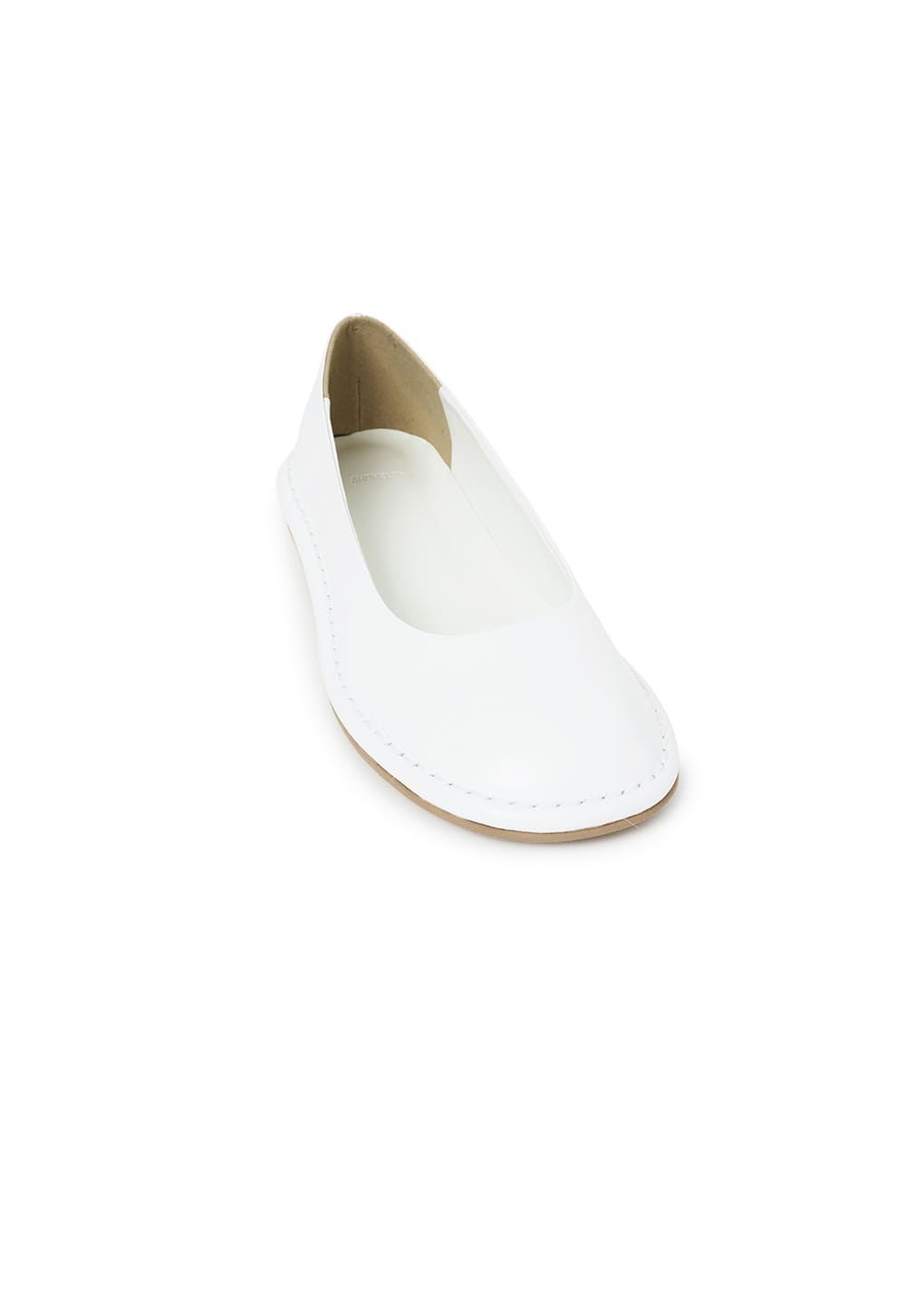 women's rounded flats, white
