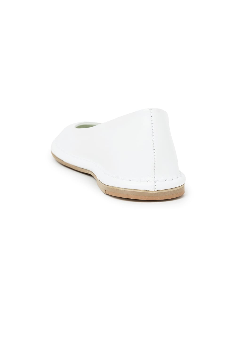 women's rounded flats, white