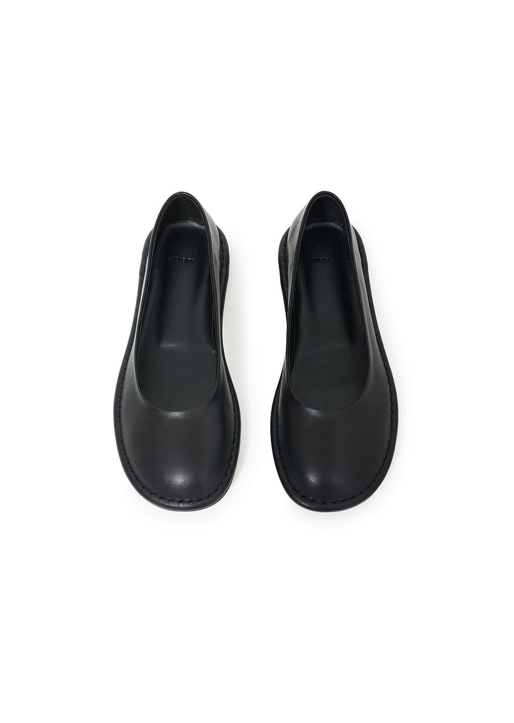 women's rounded flats, black hover