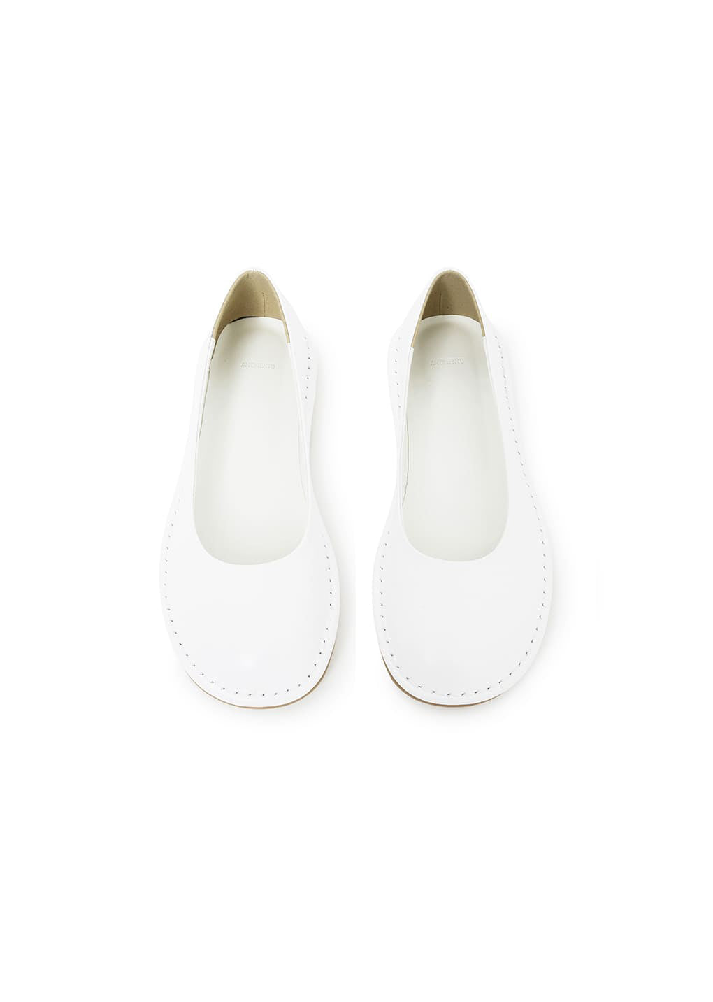 women's rounded flats, white hover