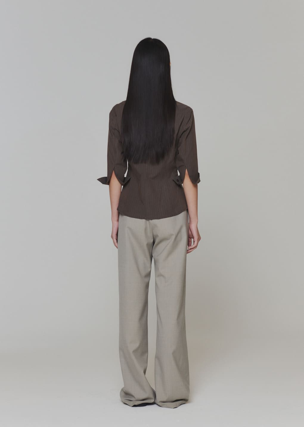 wool banding pants, beige