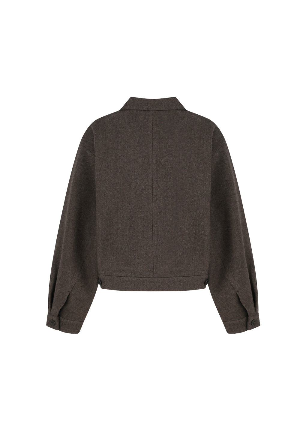 wool crop jacket, brown