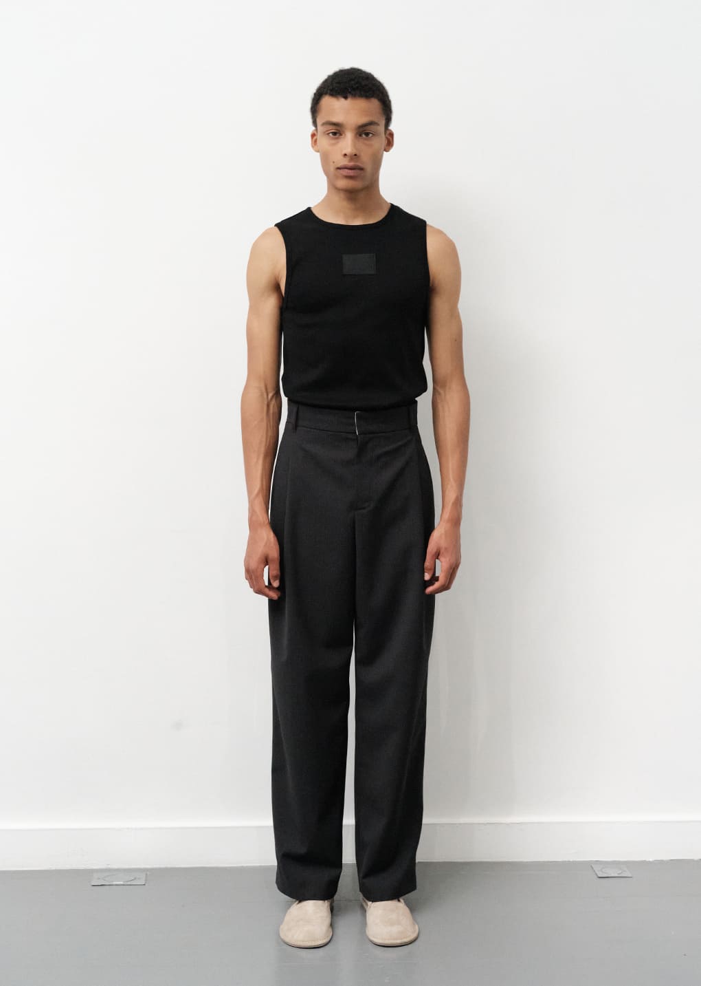 wool stripe martine pants, black hover