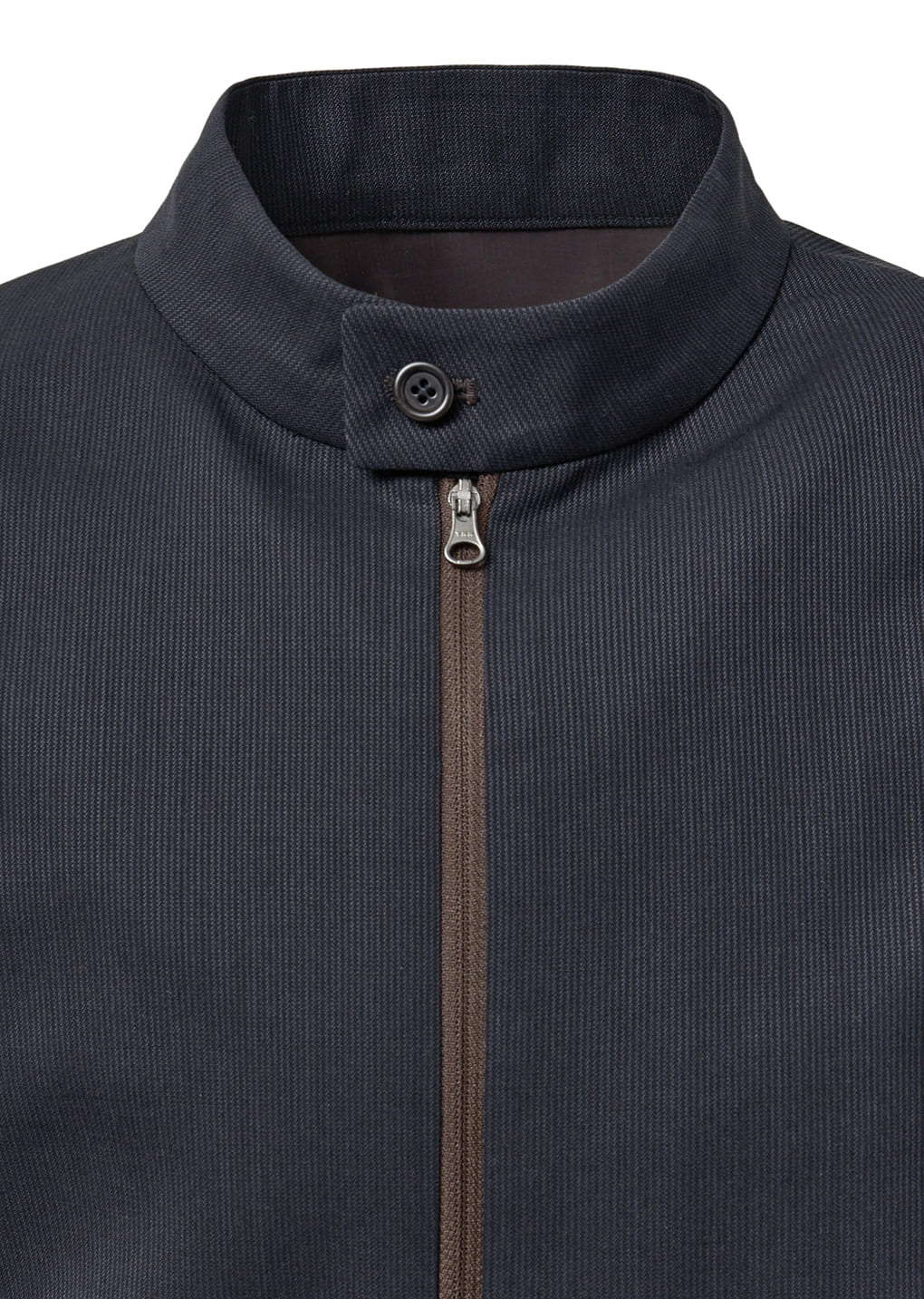 wool stripe zip-up jumper, black