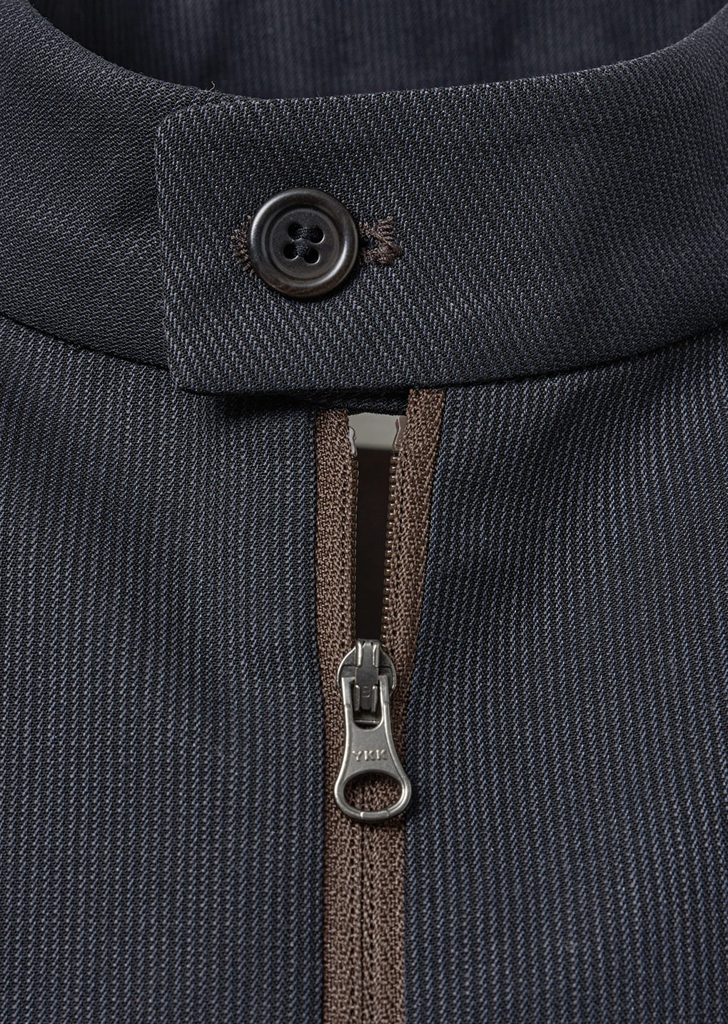 wool stripe zip-up jumper, black