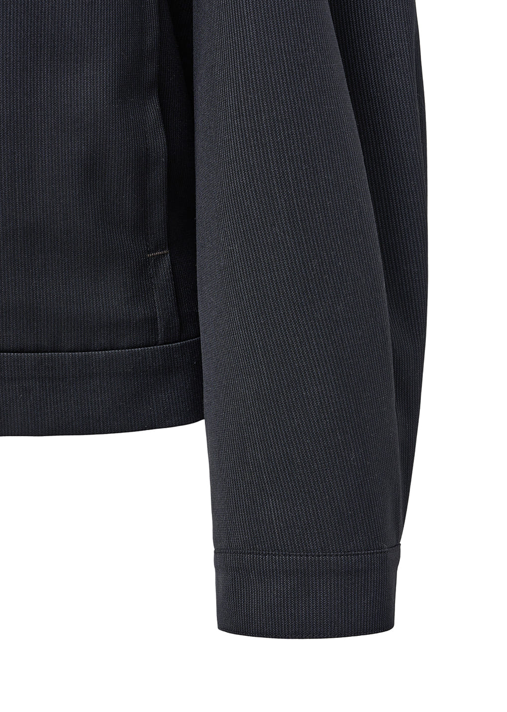 wool stripe zip-up jumper, black