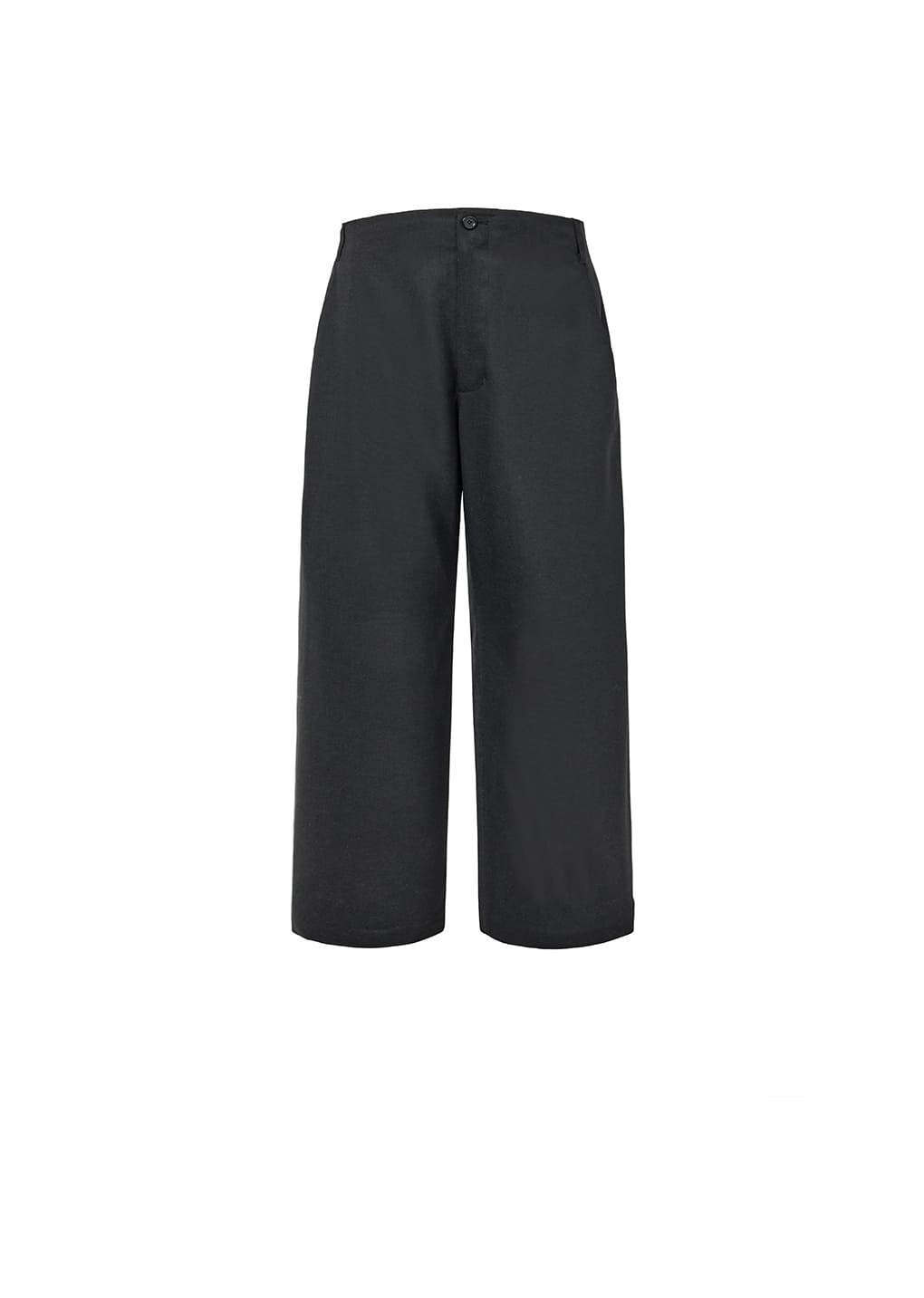 wool wide pants, black