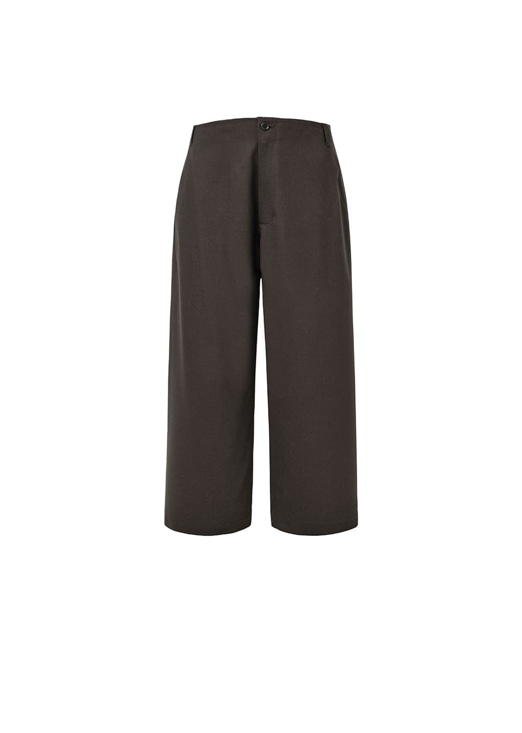 wool wide pants, dark brown