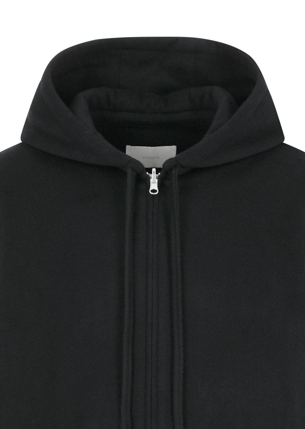 wool zip up poncho, black