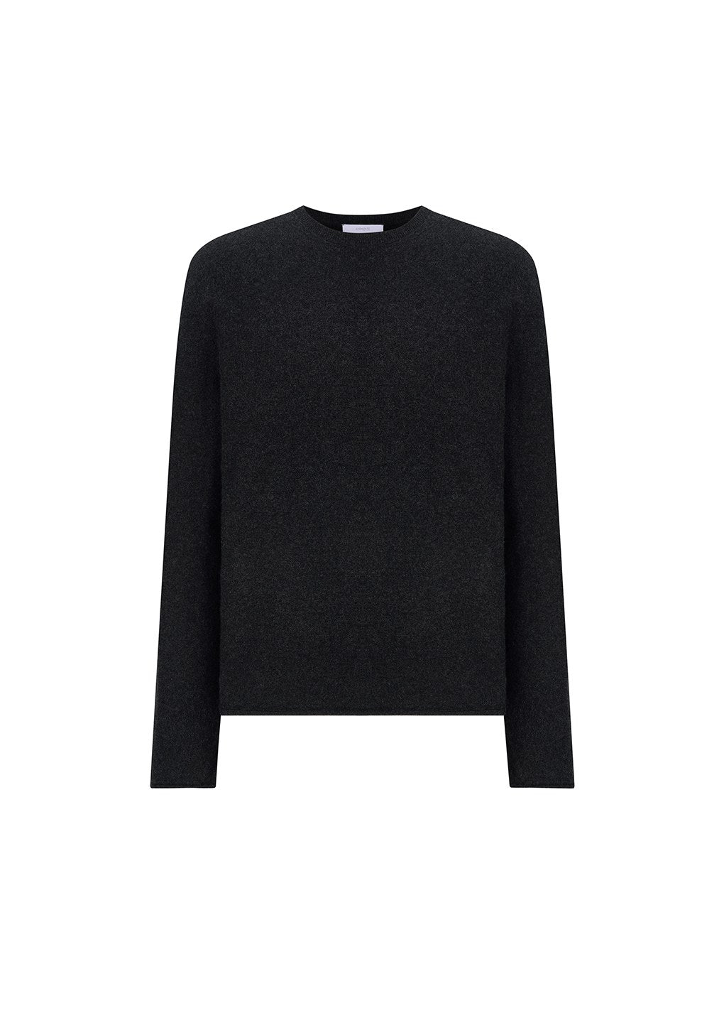 cashmere easy crewneck knit, charcoal