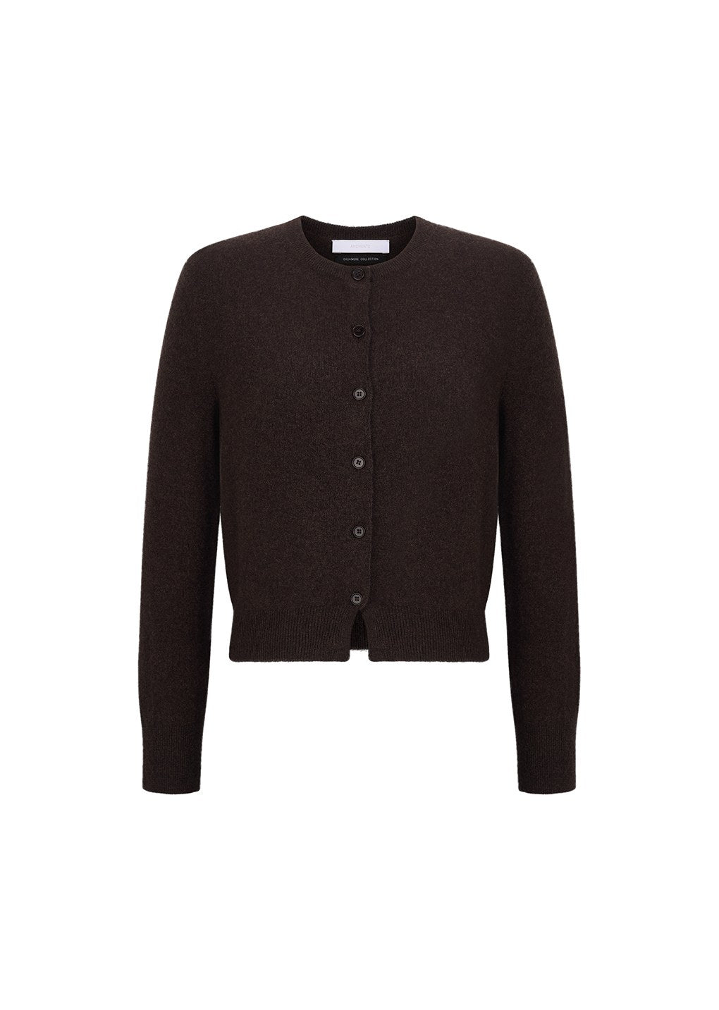 cashmere crewneck cardigan, brown