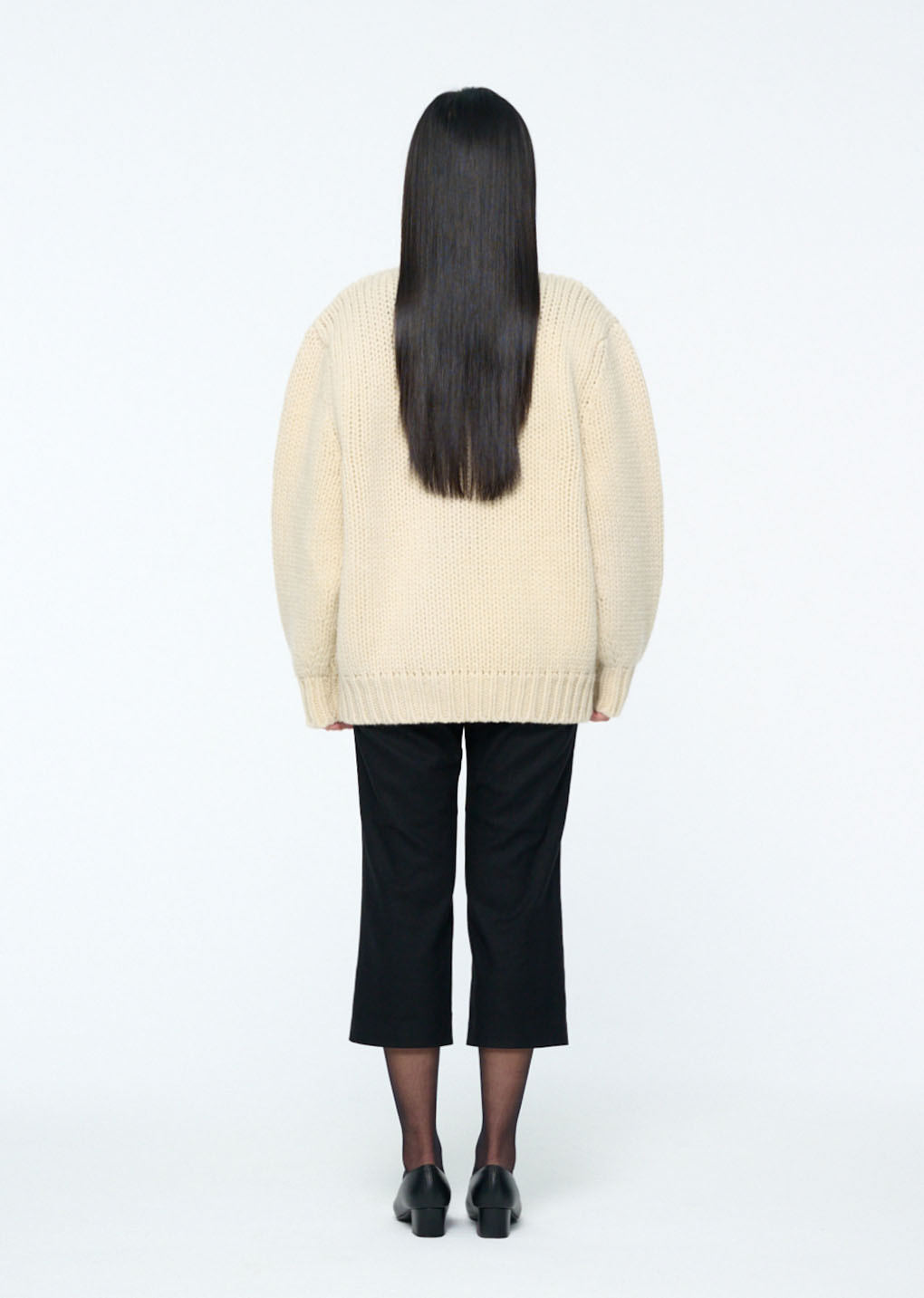 hand knitted cardigan, ecru