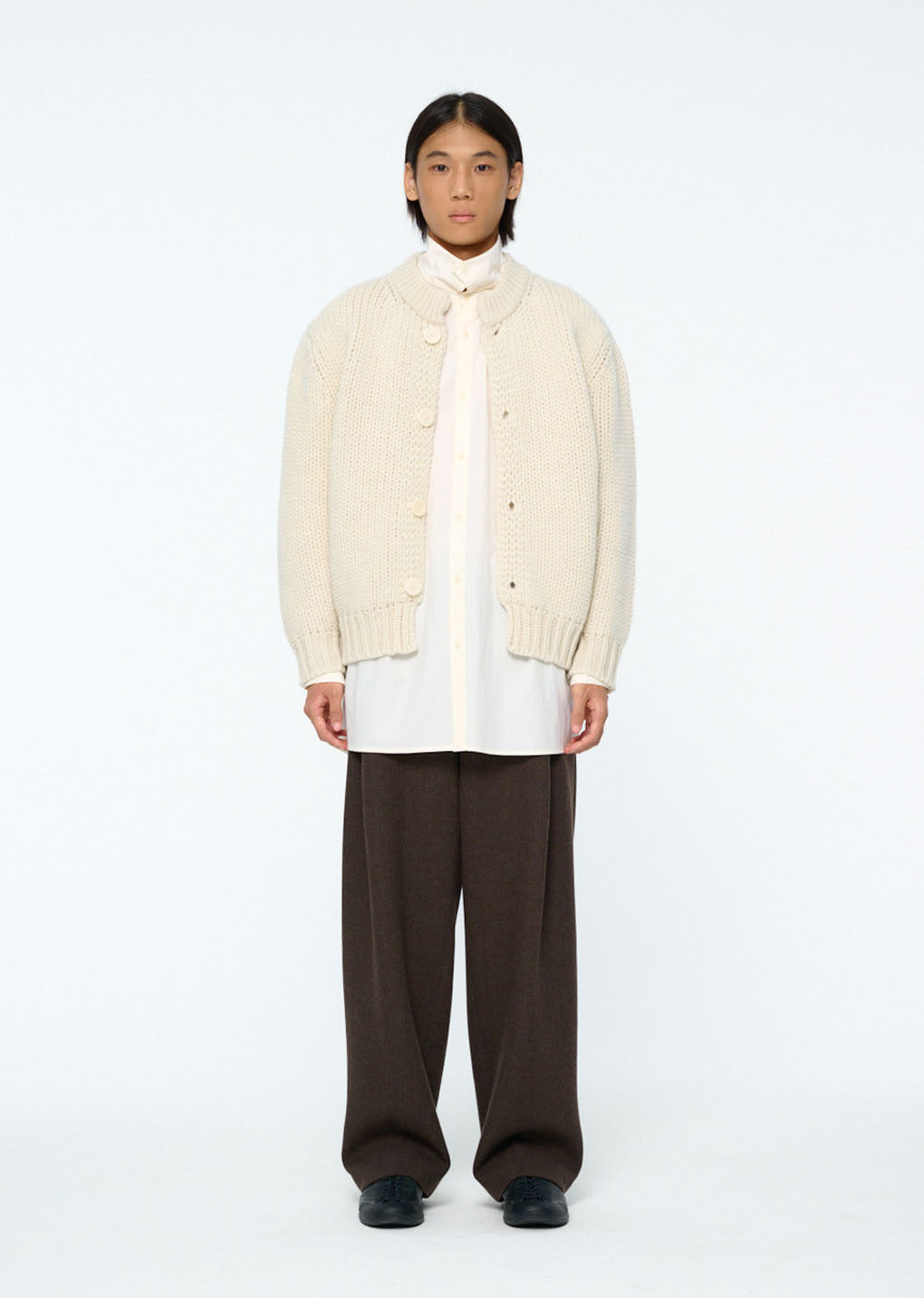 hand knitted cardigan, ecru