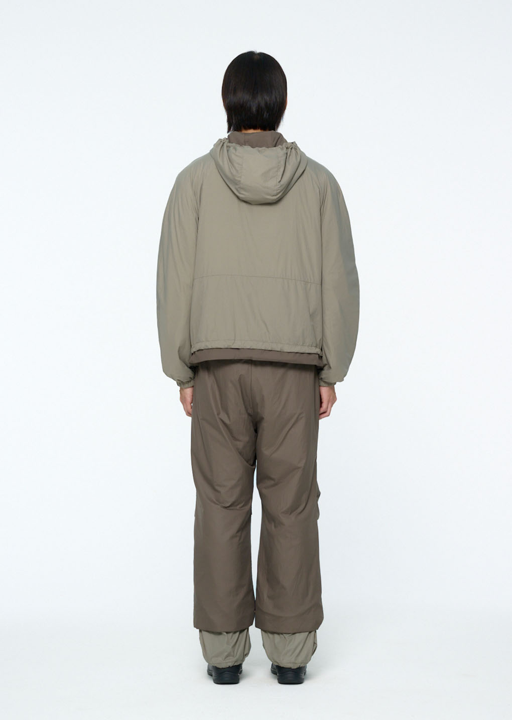 nylon reversible hood jumper, brown