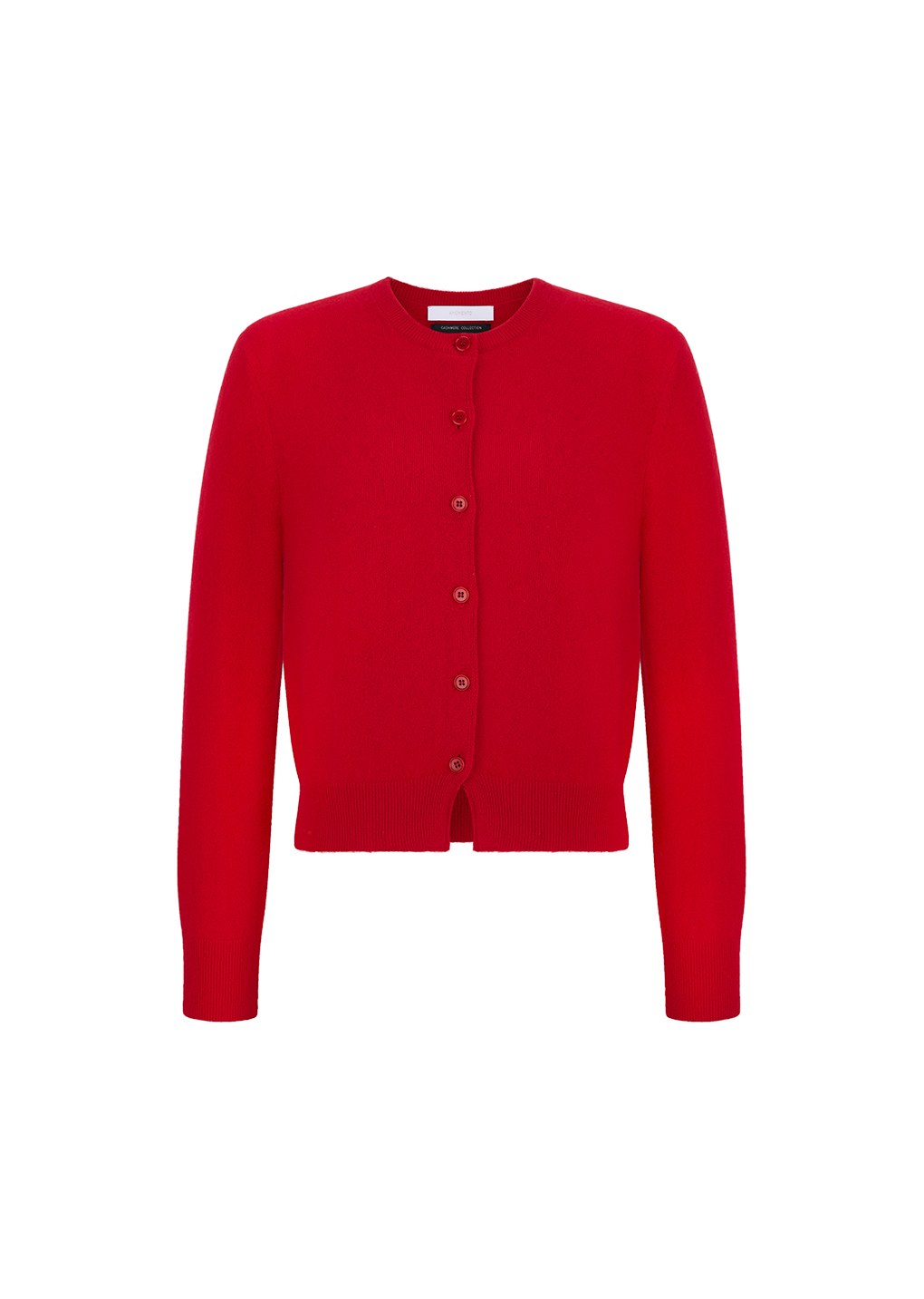 cashmere crewneck cardigan, red