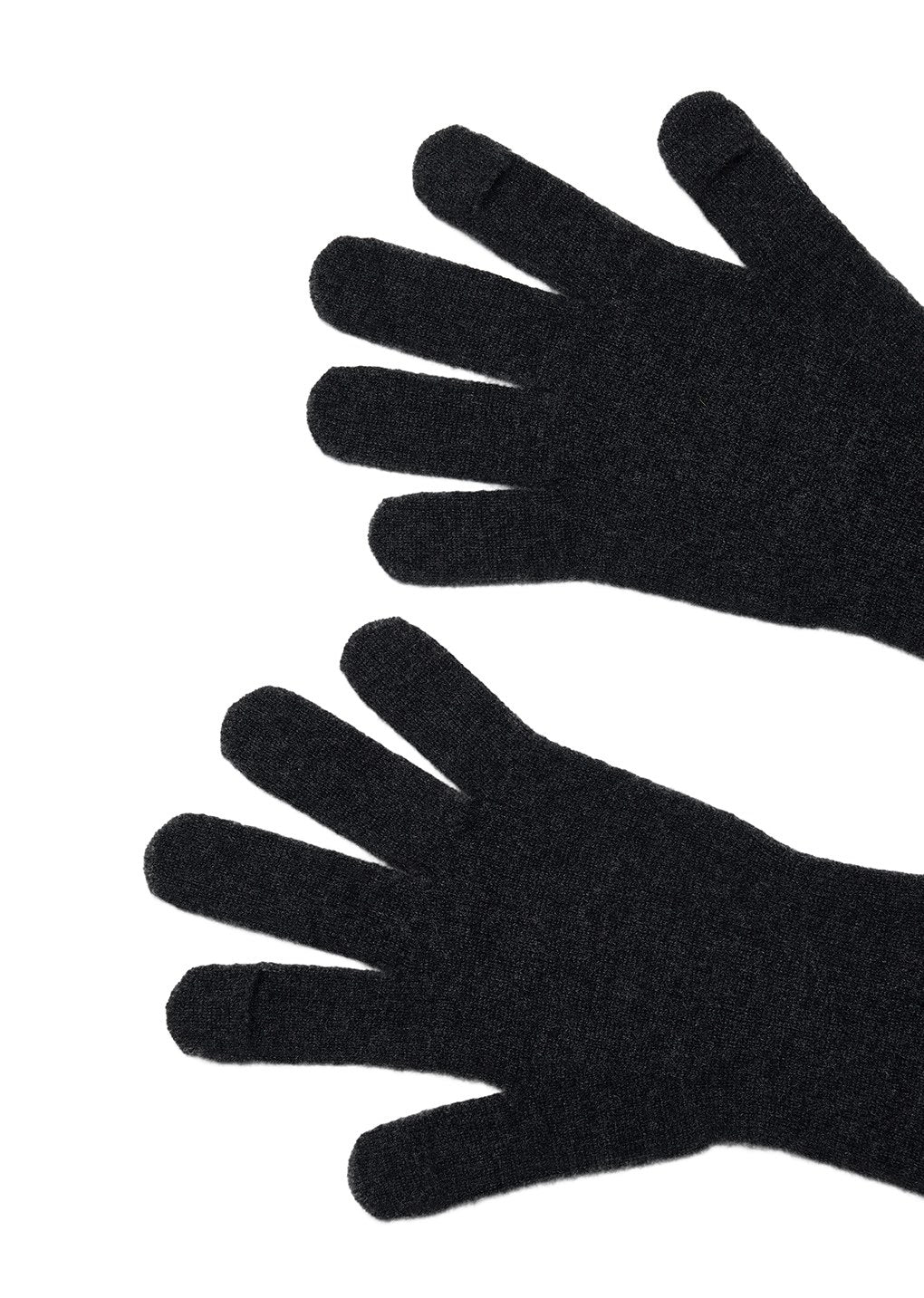 cashmere gloves, charcoal