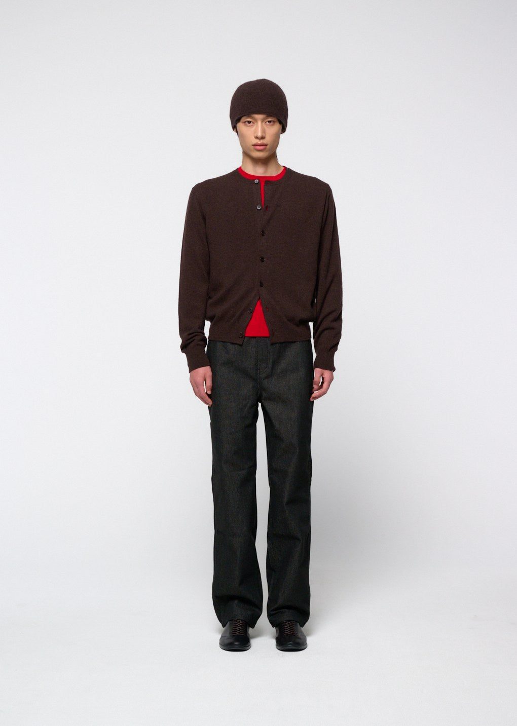 cashmere crewneck knit, red hover