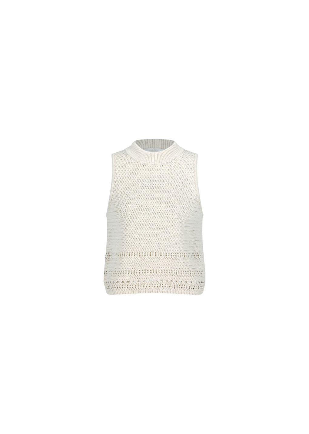 crochet knit vest, beige