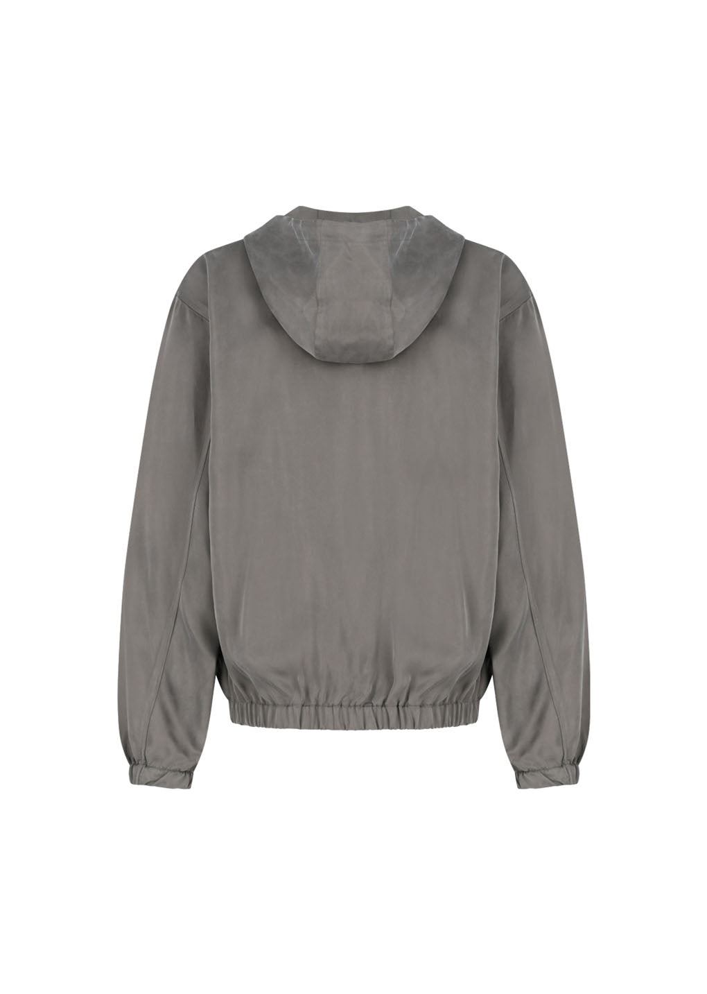 cupro hood zip up jumper, grey hover