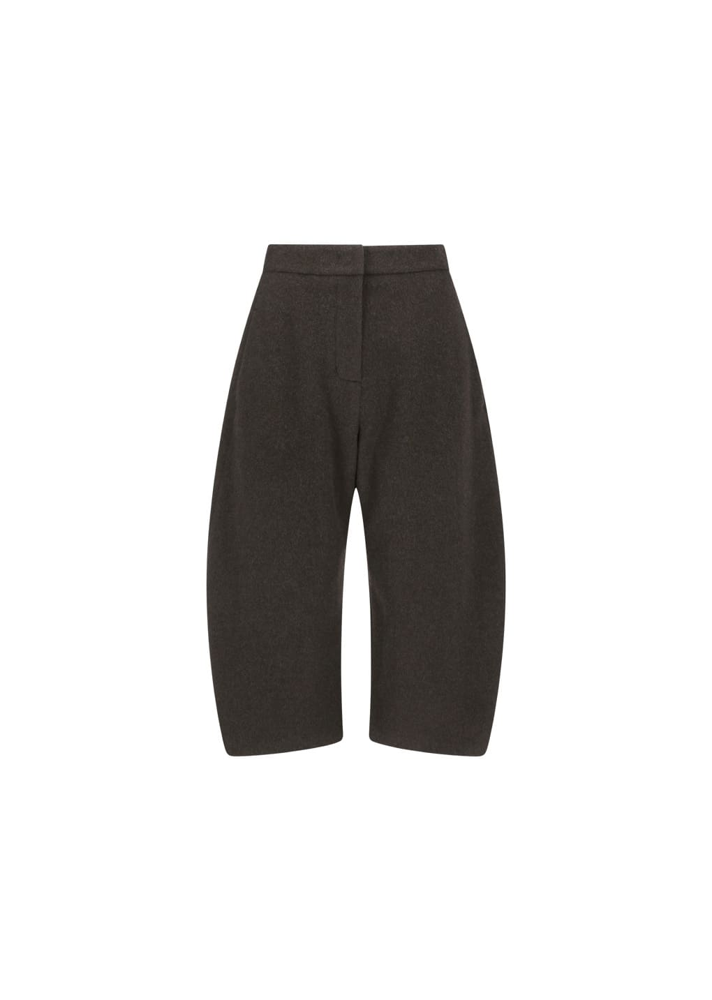 curved culotte pants, dark brown