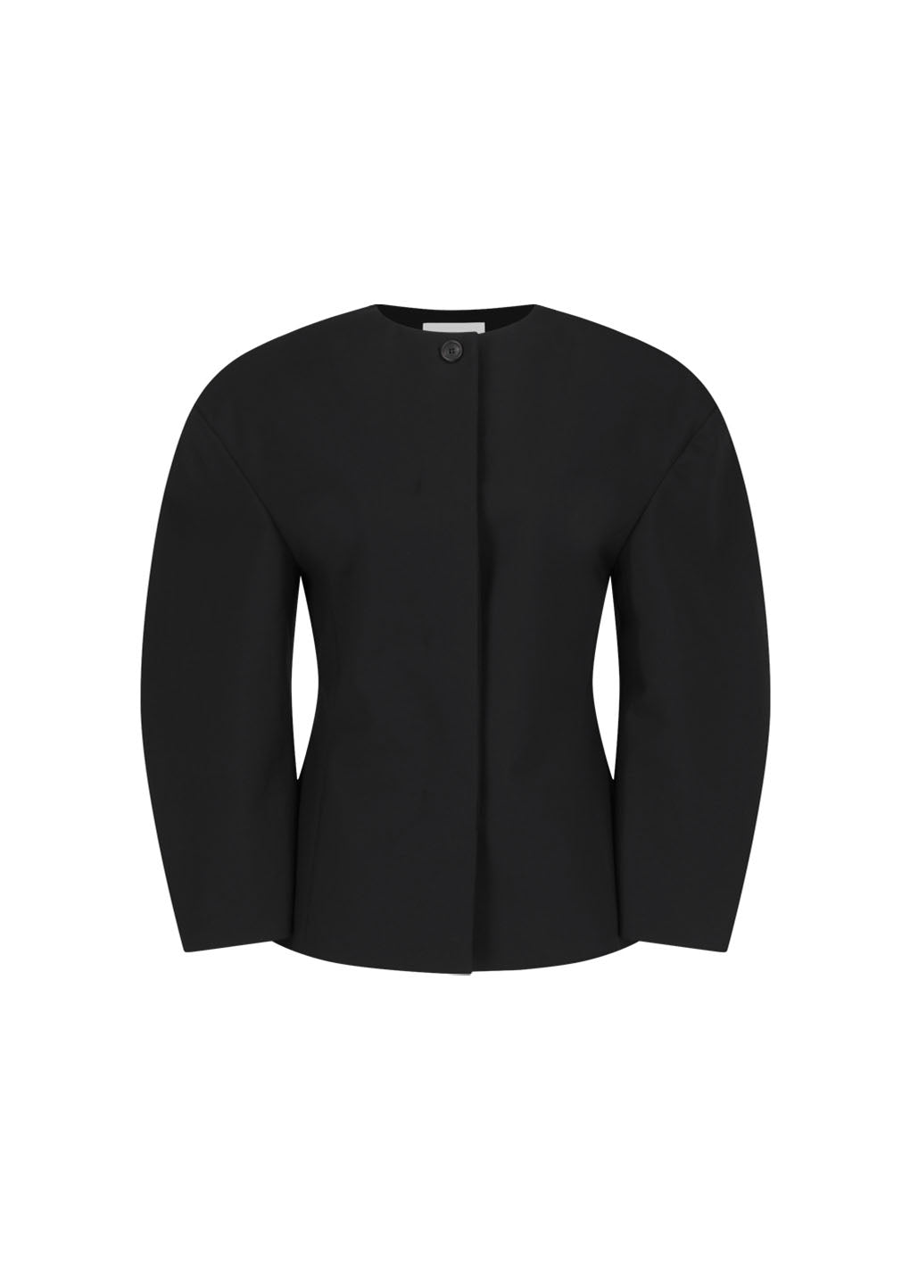 curved silhouette jacket, black