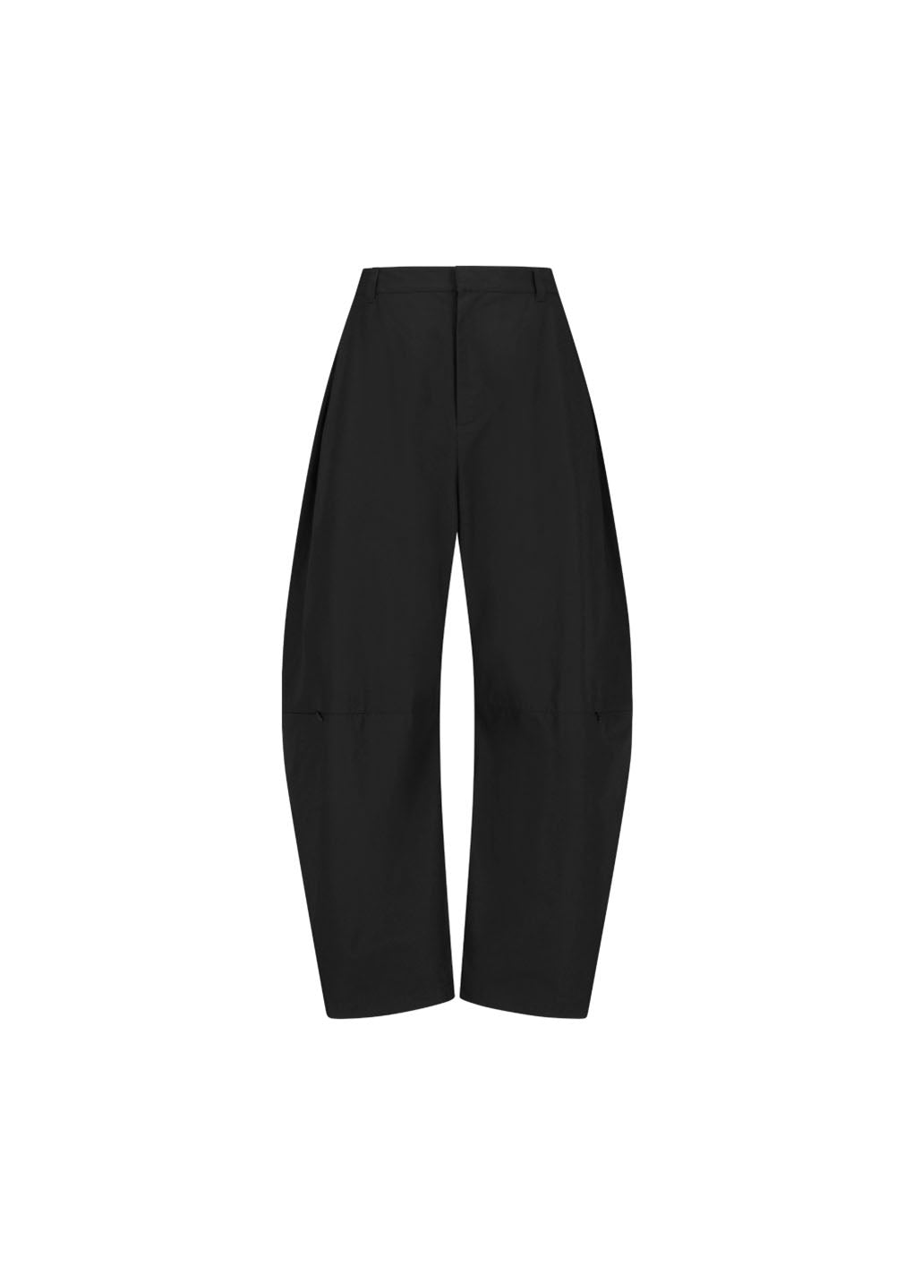 curved zip pants, black