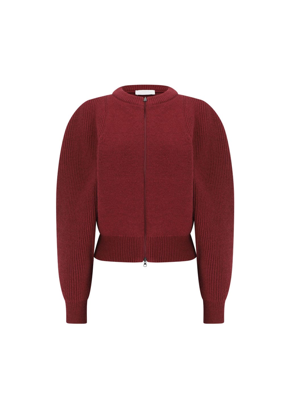 cut out rounded cardigan, red